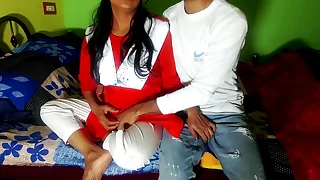 Tutor sweeping Hardcore Doggy fucking with boyfriend in domicile best hindi voice